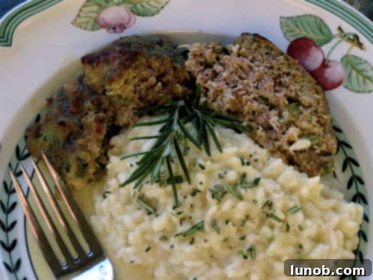 A bowl of creamy lemon, Asiago, and rosemary risotto.