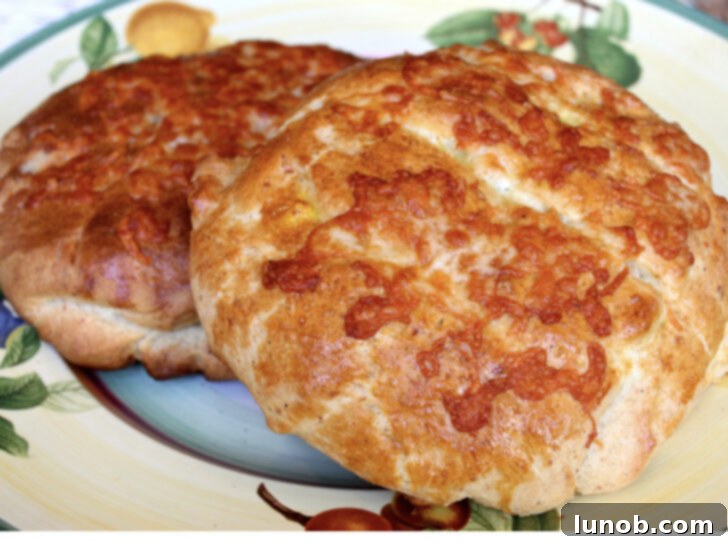 A loaf of homemade Asiago cheese bread.