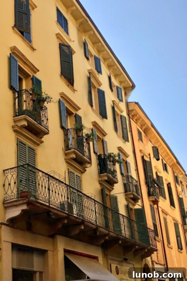 Verona architecture with charming details and colorful facades