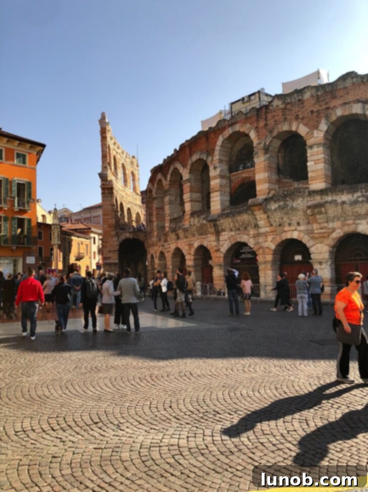 The impressive Roman amphitheater, Arena di Verona, in Italy
