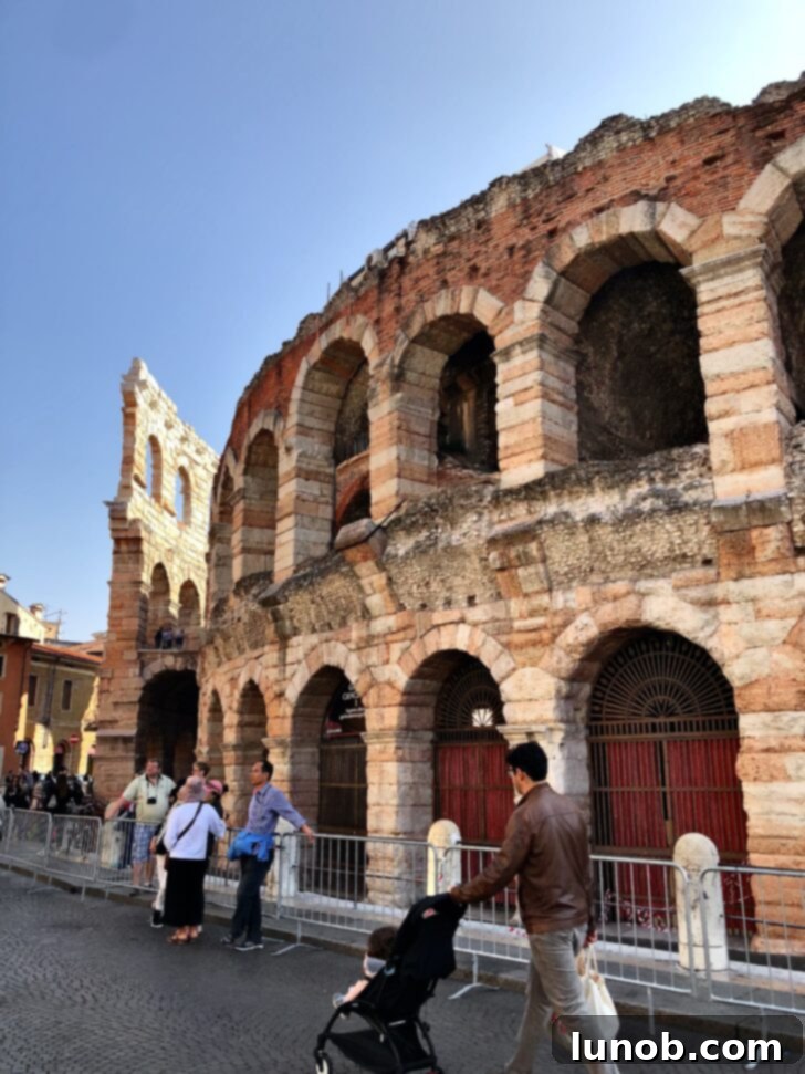 Interior view of the ancient Arena di Verona, showcasing its impressive structure