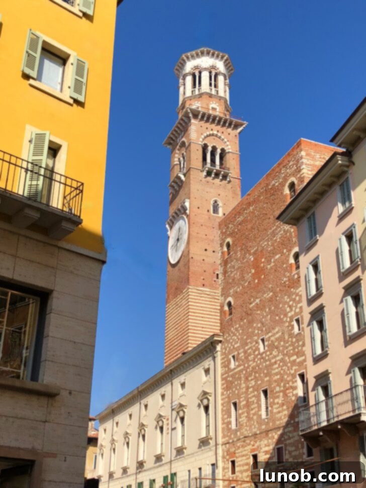 Torre dei Lamberti, the municipal tower and highest building in Verona