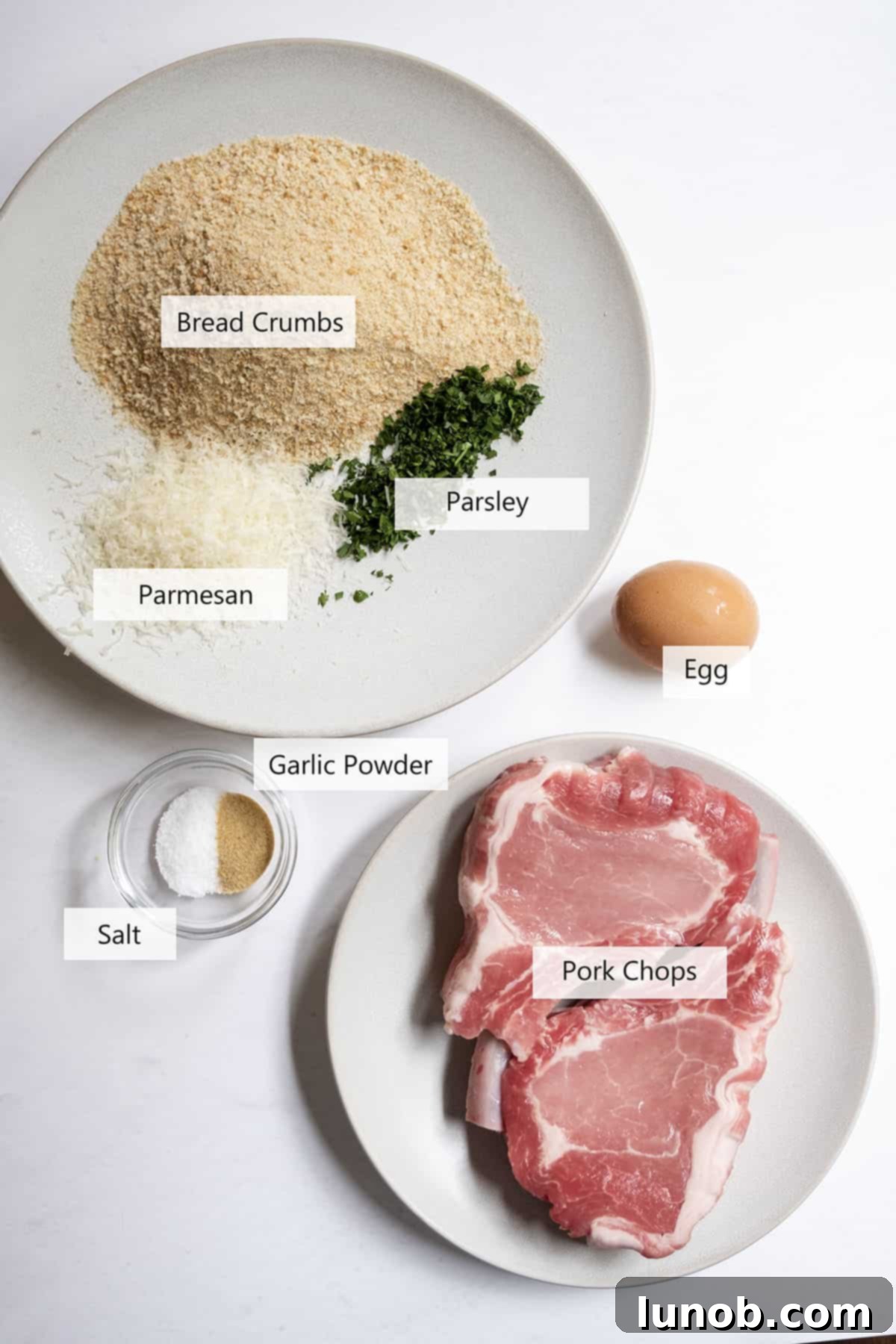 Golden Crispy Milanese Pork Chop 3 Ingredients for pork chop milanese.