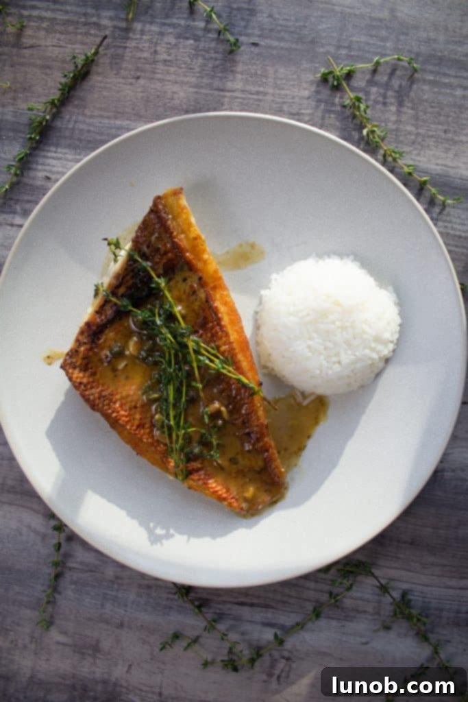 pan-seared vermillion snapper with lemon and thyme