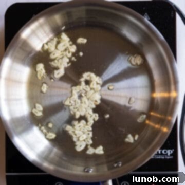 Garlic sauteing in olive oil.