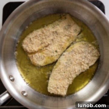 Frying eggplant in a saucepan.