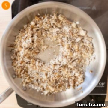 Deglazing pan with white wine.