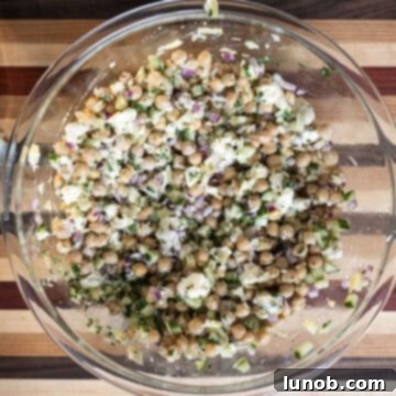 Ingredients combined with dressing. 