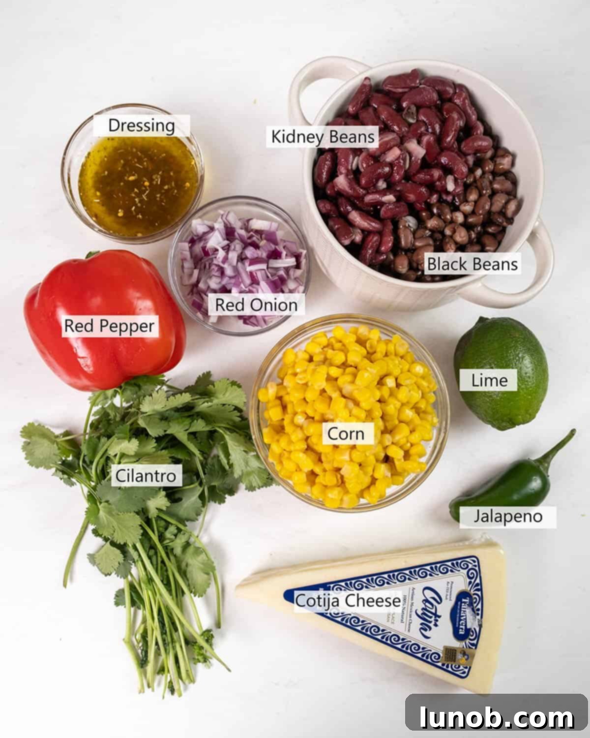 Texas Caviar Salad 3 Ingredients for the recipe.