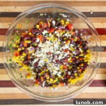 Texas Caviar Salad 5 Cheese and dressing added to bean salad.