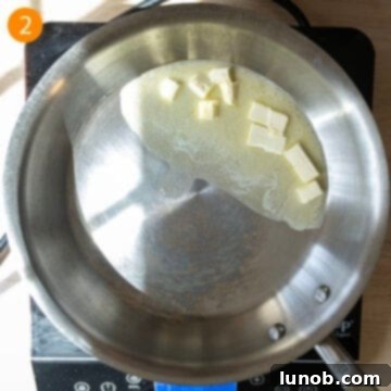 Traditional Roman Fettuccine Alfredo 5 Melting butter in a large saucepan over medium heat.