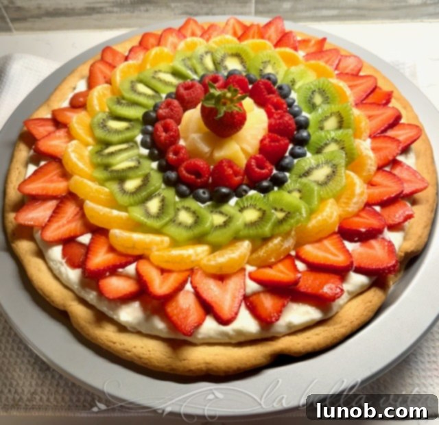 Homemade Fruit Pizza with Sugar Cookie Crust from La Bella Vita Cucina