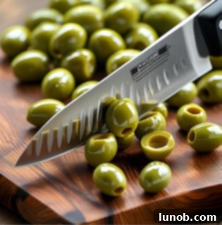Sliced green and black olives