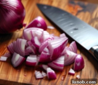 Roughly chopped red onion