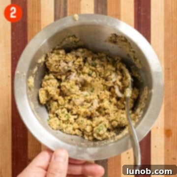 Savory Stuffed Squid 5 Stuffing for the calamari mixed together.